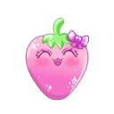 A kawaii strawberry wearing a bow